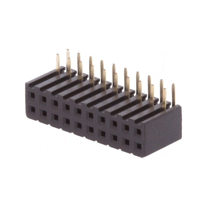 Conector şiruri pini soclu mamă 20 PIN 90° 2mm THT - Compatibilitate Avansată | Electronic-mag.ro | Componente Electronice