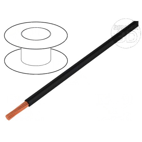 Cablu electric H07V-K cu conductor de cupru 1,5mm² PVC negru, 450V/750V, 500m - bobină | Electronic-mag.ro | Componente Electron