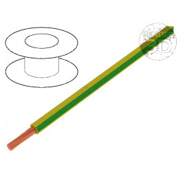 Cablu electric H07V-K litat cu secțiune de 1,5mm2, izolație PVC galben-verde, 450V/750V, lungime 500m | Electronic-mag.ro | Comp