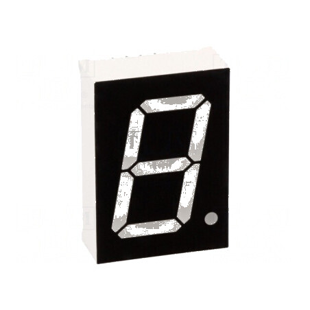 Afișaj LED cu 7 segmente, 25,4mm, 1 Nr.car, Verde, 8mcd, Anodizat | Electronic-mag.ro | Componente Electronice