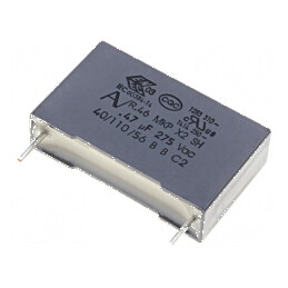 Condensator polipropilenă X2 R46 470nF 26,5x7x16mm THT - Componentă electronică de înaltă performanță | Electronic-mag.ro | Comp