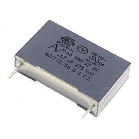 Condensator polipropilenă X2 R46 470nF 26,5x7x16mm THT - Componentă electronică de înaltă performanță | Electronic-mag.ro | Comp