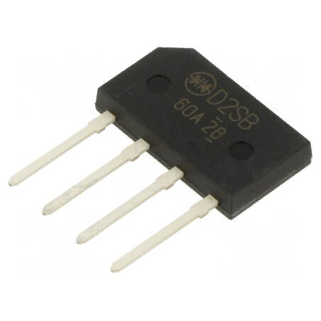 Punte Redresoare Monofazată Urmax 600V, Curent Faza: 2A, Curent Maxim Pulsat: 120A, Până la 600V | Electronic-mag.ro | Component