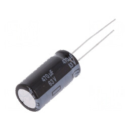 Condensator Electrolitic Low ESR THT 470uF 63VDC Ø12,5x25mm - Componentă Electronică de Înaltă Performanță | Electronic-mag.ro |