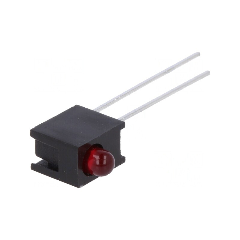LED 3mm Roșu în Carcasă - 1 Diode, 10mA, Unghi de 60°, Tensiune 1,5-2,4V, 3,4mcd | Electronic-mag.ro | Componente Electronice