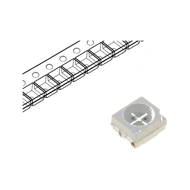 Banda LED SMD 3528 PLCC4 RGB 3,5x2,8x1,9mm cu unghi de iluminare 120° și curent de 20mA | Electronic-mag.ro | Componente Electro