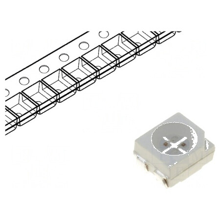 Banda LED SMD 3528 PLCC4 RGB 3,5x2,8x1,9mm cu unghi de iluminare 120° și curent de 20mA | Electronic-mag.ro | Componente Electro