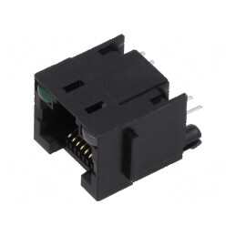 Conector RJ45 Soclu 8p8c cu Diodă LED, PIN 8, THT - Componente Electronice Profesionale | Electronic-mag.ro | Componente Electro