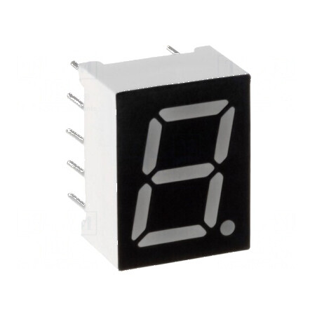 Afișaj LED cu 7 segmente 10,16mm, 0,4 Nr.car: 1, Roșie, 40mcd - Display Digital Profesional | Electronic-mag.ro | Componente Ele