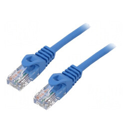 Cablaj patch U/UTP 5e litat CCA PVC albastru 0,25m 26AWG - 1 bucată | Electronic-mag.ro | Componente Electronice