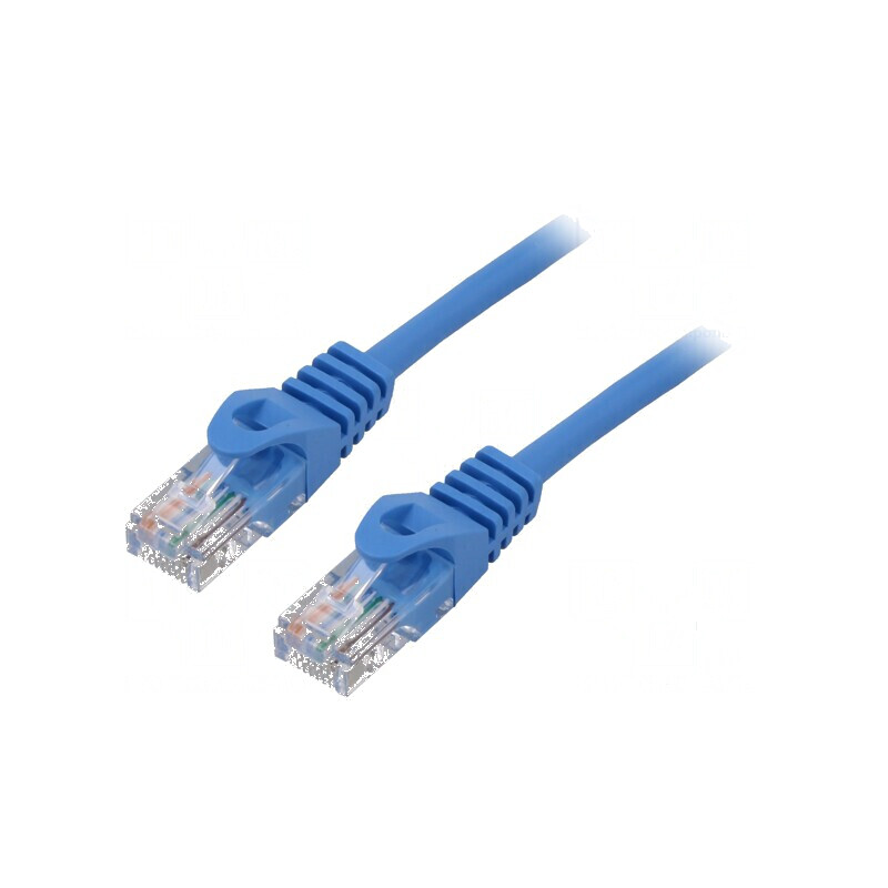 Cablaj patch U/UTP 5e litat CCA PVC albastru 0,25m 26AWG - 1 bucată | Electronic-mag.ro | Componente Electronice