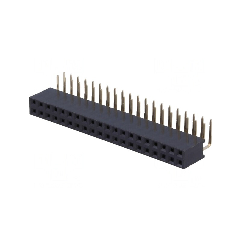 Conector şiruri pini soclu mamă 40 pini unghi 90° 2,54mm | Electronic-mag.ro | Componente Electronice