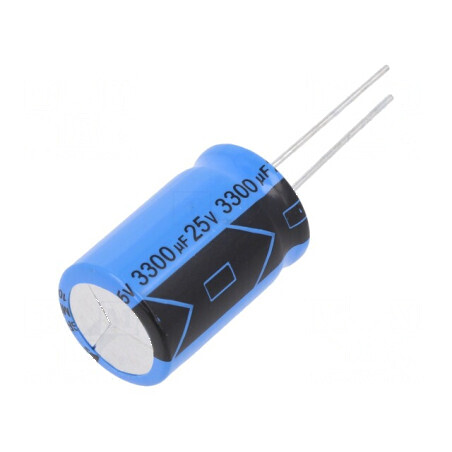 Condensator electrolitic THT 3300uF 25VDC ±20% 2000h 16x25mm - Componentă electronică de înaltă performanță | Electronic-mag.ro 