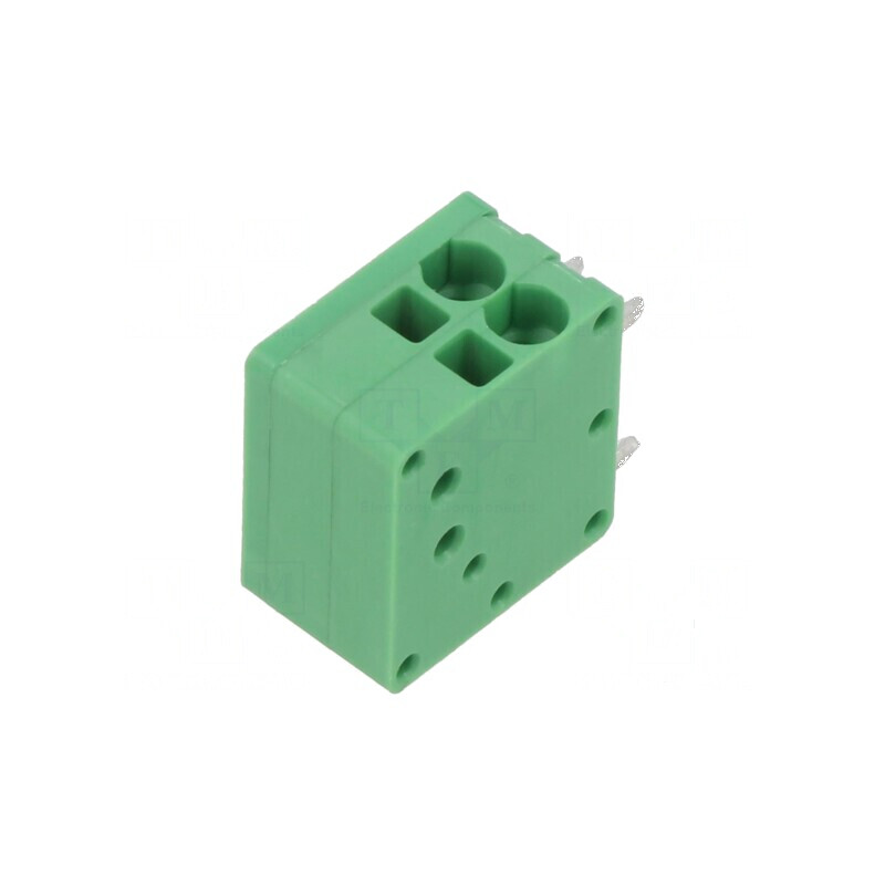 Regletă de conexiuni pentru PCB, unghi 90°, 3.5mm, 2 piste, 10A | Electronic-mag.ro | Componente Electronice