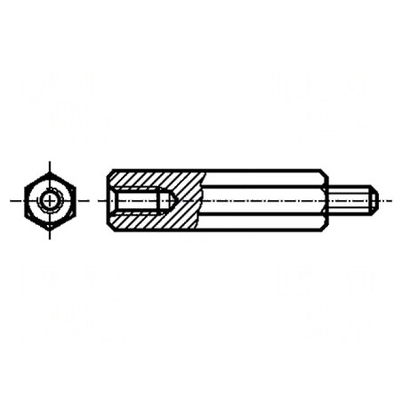 Manşon distanţier 14mm cu filet interior M3 şi filet exterior M3 hexagonal | Electronic-mag.ro | Componente Electronice
