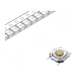Microîntrerupător TACT SPST Poz. 2 0,05A 12VDC SMT 2,6N 1,5mm - Comutator Compact pentru Aplicații Electronice | Electronic-mag.