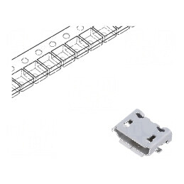 Conector USB B Micro Soclu ZX pentru PCB SMT, PIN 5, USB 2.0 - Componente Electronice | Electronic-mag.ro | Componente Electroni