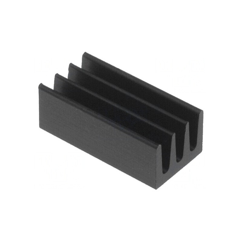 Radiator extrudat negru, dimensiuni L: 13mm, W: 6,3mm, H: 4,8mm, capacitate 63K/W | Electronic-mag.ro | Componente Electronice