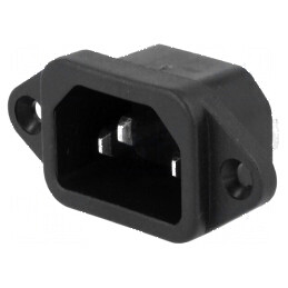 Conector Alimentare AC Soclu Tată 10A 250VAC IEC 60320 40mm - Componente Electrice Profesionale | Electronic-mag.ro | Componente