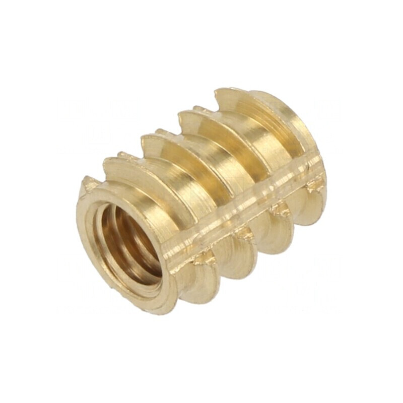 Adaos filetat din alamă M6 BN 37879 - Lungime 12mm, pentru lemn și plastic | Electronic-mag.ro | Componente Electronice