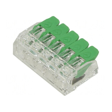 Bornă cu arc cu eliberare rapidă, 0,2÷4mm², 24AWG÷12AWG, 450V - Conector electric profesional | Electronic-mag.ro | Componente E