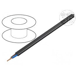 Cablu H03VVH2-F OMY 2x0,5mm² Plat Litat Cu PVC Negru 300V - Cablu Electric Flexibil de Calitate Superioară | Electronic-mag.ro |