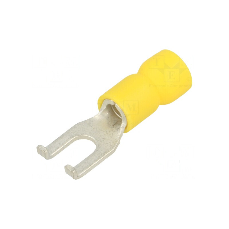 Furcă M4 Crimpată pe Cablu Izolată Galbenă - Ø 4,32mm | Electronic-mag.ro | Componente Electronice