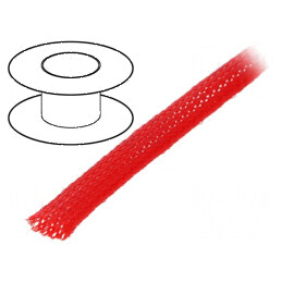 Împletitură poliester 100m Øtresă 7÷13nom.8mm roşie - Ambalaj pentru utilizare profesională | Electronic-mag.ro | Componente Ele