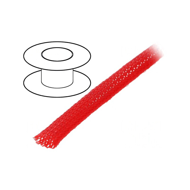 Împletitură poliester 100m Øtresă 7÷13nom.8mm roşie - Ambalaj pentru utilizare profesională | Electronic-mag.ro | Componente Ele