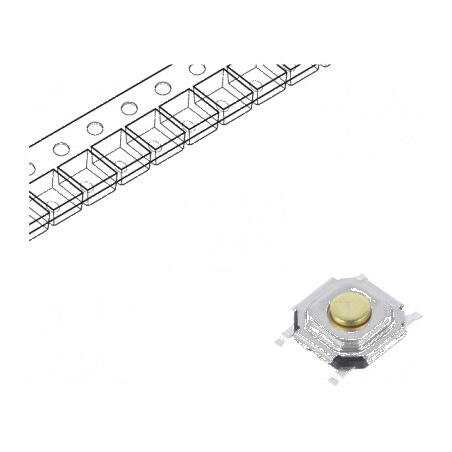Microîntrerupător TACT SPST Pozitiv 2, 0,05A/12VDC, SMT 1N, 1,5mm - Comutator Compact pentru Circuit Electric | Electronic-mag.r