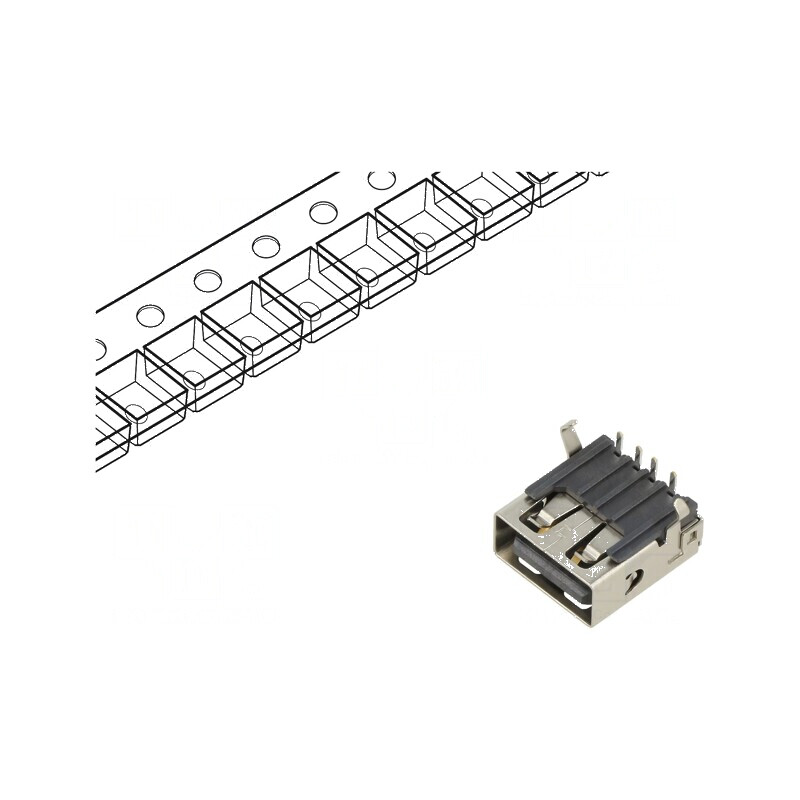 Conector USB A soclu THT PIN 4 unghi 90° USB 2.0 3A pentru aplicații electronice | Electronic-mag.ro | Componente Electronice
