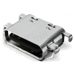 Conector USB C Soclu SMT PIN 16 Orizontale USB 2.0 5A 48VDC - Componente Electronice Profesionale | Electronic-mag.ro | Componen