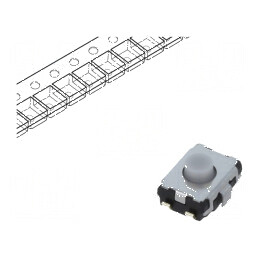 Microîntrerupător TACT SPST 0,02A/15VDC SMT Poz: 2 fără 2,5mm - Comutator Compact pentru Circuit Electric | Electronic-mag.ro | 