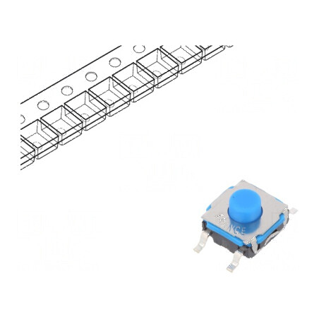 Microîntrerupător TACT SPST-NO 0,05A/32VDC SMT - Pozitie 2, Fara Elemente Aditionale | Electronic-mag.ro | Componente Electronic