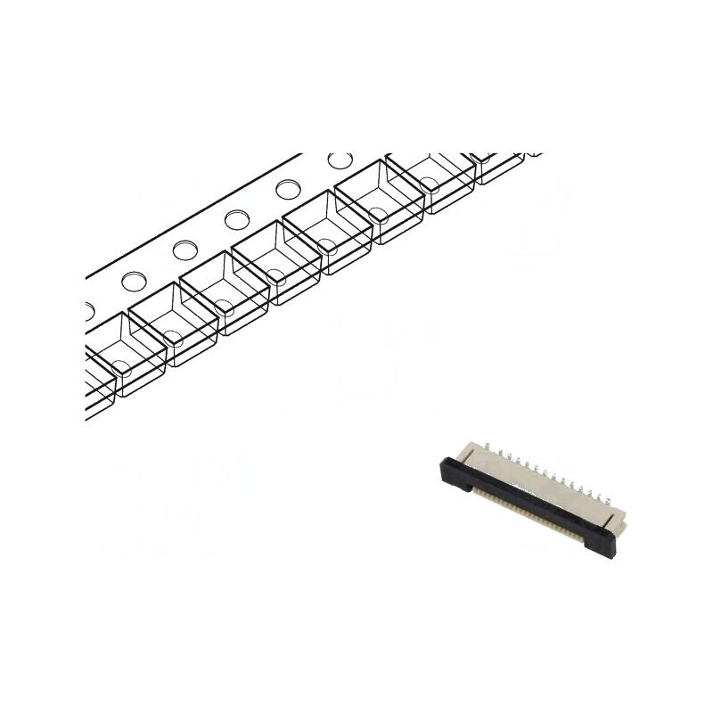Conector FFC/FPC Vertical ZIF 24 PIN SMT, 30V, 0.5A, Cositorit | Electronic-mag.ro | Componente Electronice