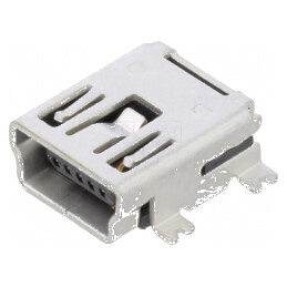 Conector USB B Mini Soclu SMT PIN 5 Orizontale USB 2.0 1A - Componente Electronice Profesionale | Electronic-mag.ro | Componente