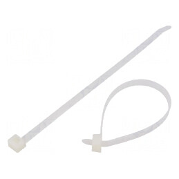 Colier de strângere din poliamidă 535N, dimensiuni L: 225mm, W: 7,6mm, culoare naturală | Electronic-mag.ro | Componente Electro