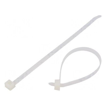 Colier de strângere din poliamidă 535N, dimensiuni L: 225mm, W: 7,6mm, culoare naturală | Electronic-mag.ro | Componente Electro