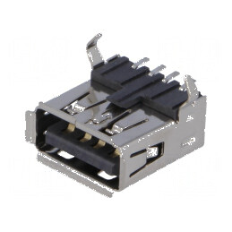 Conector USB A Soclu SMT Orizontal 2.0 Aurit pentru PCB | Electronic-mag.ro | Componente Electronice