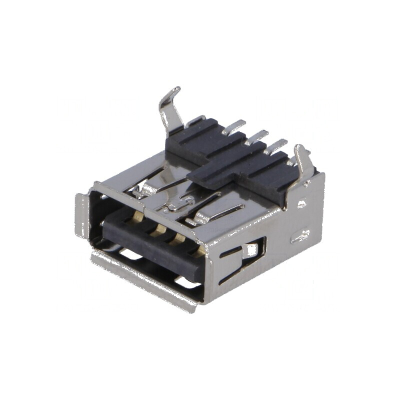 Conector USB A Soclu SMT Orizontal 2.0 Aurit pentru PCB | Electronic-mag.ro | Componente Electronice