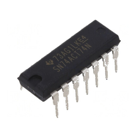 Circuit integrat digital flip-flop D CMOS/TTL, 2 canale, THT DIP14, 20uA, tub. | Electronic-mag.ro | Componente Electronice