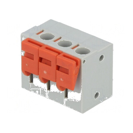 Regletă de conexiuni pentru PCB 90° 5,08mm, 3 piste, 10A | Electronic-mag.ro | Componente Electronice