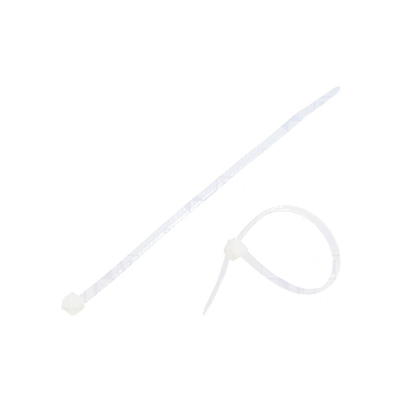 Colier de strângere din poliamidă naturală L: 120mm W: 2,5mm 80N pentru utilizări industriale | Electronic-mag.ro | Componente E