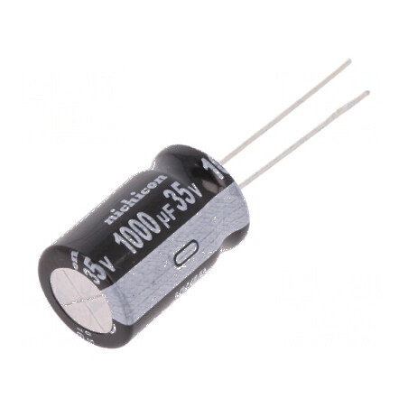 Condensator Electrolitic THT 1000uF 35VDC Ø12,5mm x 20mm ±20% - Componentă Electronică de Calitate | Electronic-mag.ro | Compone