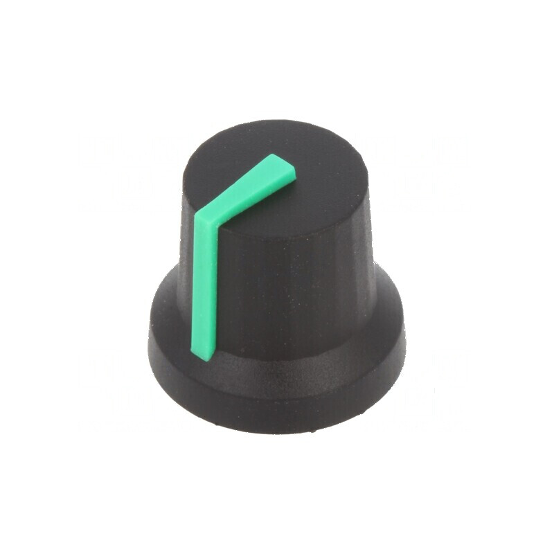 Buton rotativ cu indicator din plastic și gumă, Ø6mm, dimensiuni Ø16,8x14,5mm | Electronic-mag.ro | Componente Electronice