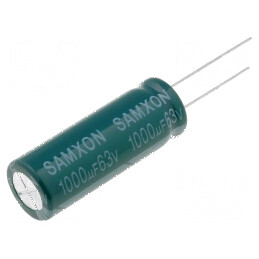 Condensator Electrolitic Low ESR THT 1000uF 63VDC Ø12,5x35mm - Componentă Electronică de Înaltă Performanță | Electronic-mag.ro 