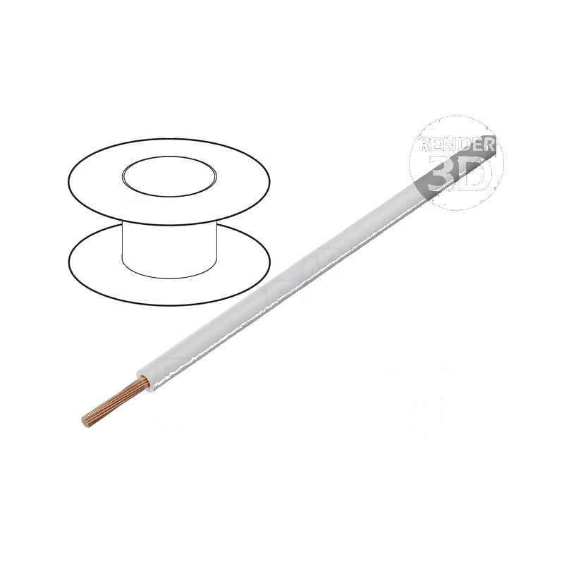 Cablu H05V-K, litat cu cupru 0,35mm², PVC alb, 300V/500V, 25m | Electronic-mag.ro | Componente Electronice