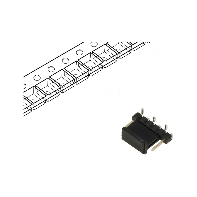 Conector SMT 2,54mm cu 6 Pini Tată pentru Şiruri Pini | Electronic-mag.ro | Componente Electronice