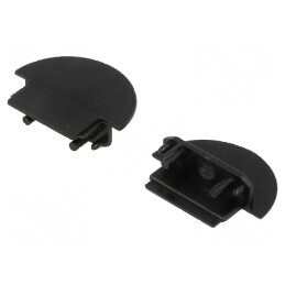 Obturator pentru profil LED negru, 2 bucăți, ABS cu orificiu - Accesorii iluminat profesional | Electronic-mag.ro | Componente E