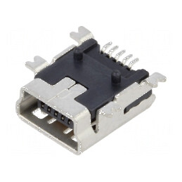 Conector USB B Mini Soclu SMT PIN 5 Orizontale USB 2.0 1A - Componentă Electronică Profesională | Electronic-mag.ro | Componente